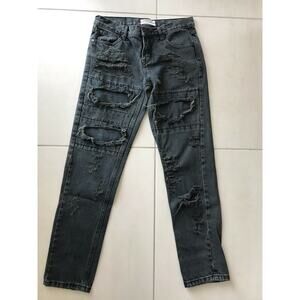 One Teaspoon Awesome Baggies Distressed Relaxed Fit Tapered Jeans